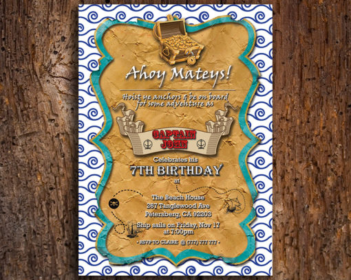 AHOY MATEY store - pirate birthday party invitation