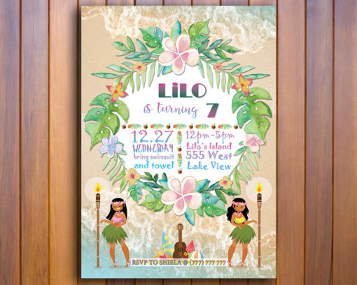 Luau Printable Birthday Invitation