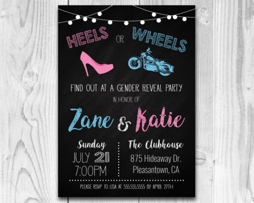 Harley Motorcycle Gender Reveal Invitation